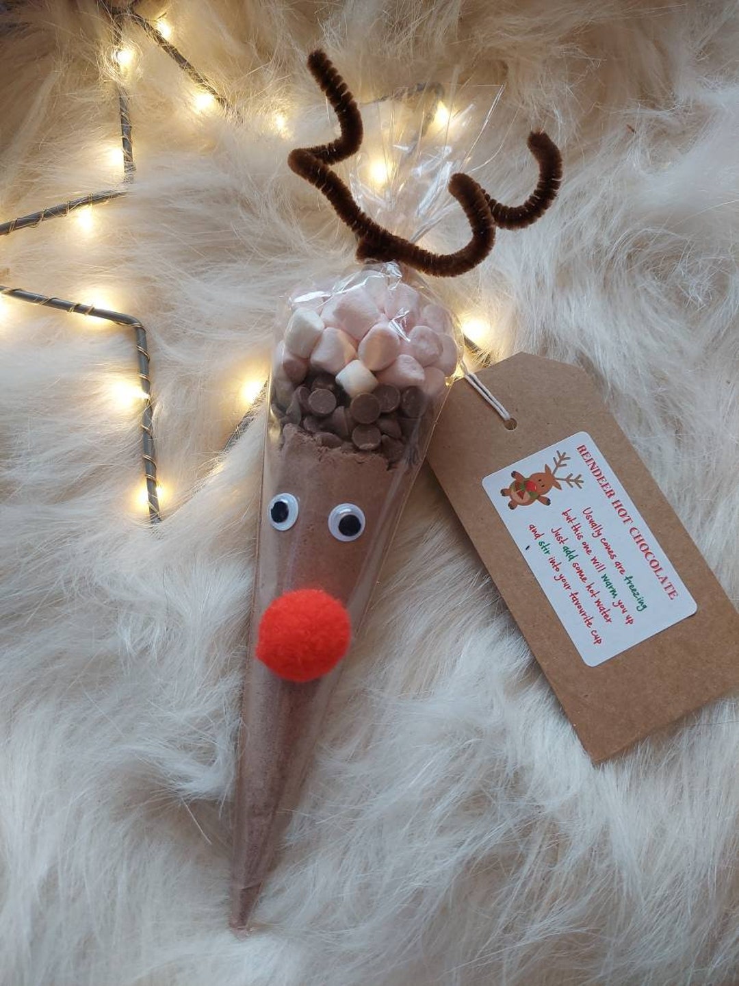 4 Reindeer Hot Chocolate Cones - Etsy UK
