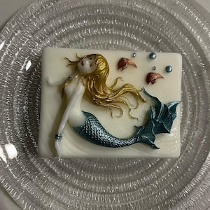 Mermaid Goat Milk Soap Fun Gift Bath Decor Sudsy Hand Painted | Ocean Sea Life