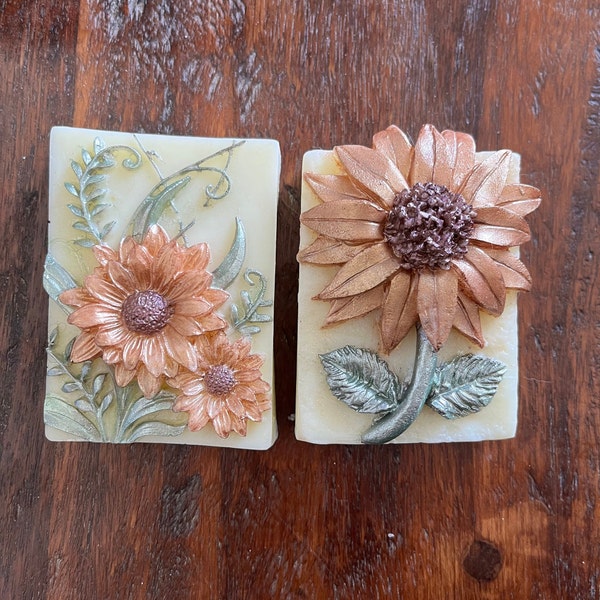 Sunflower Goat Milk  Soap Bar Fall Bath Decor with Scent and Color Options