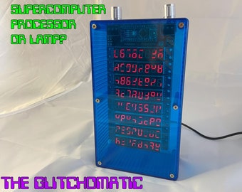 The Glitchomatic Supercomputer - Vintage Style Glitching Calculating Computer Number Generator - Matrix Lamp