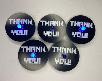 Lot of 5 "Thank You" Magnets Flashing LED Fridge Magnets