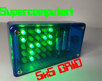 Supercomputer - Retro EDV - Zufallsblinklicht Blau Gehäuse Grüne LEDs