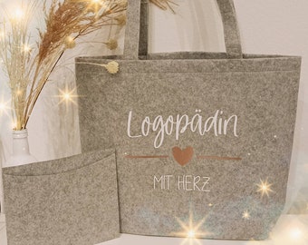 Personalized felt shopper, gift idea, felt bag, shopping bag, shopping bag, tote bag