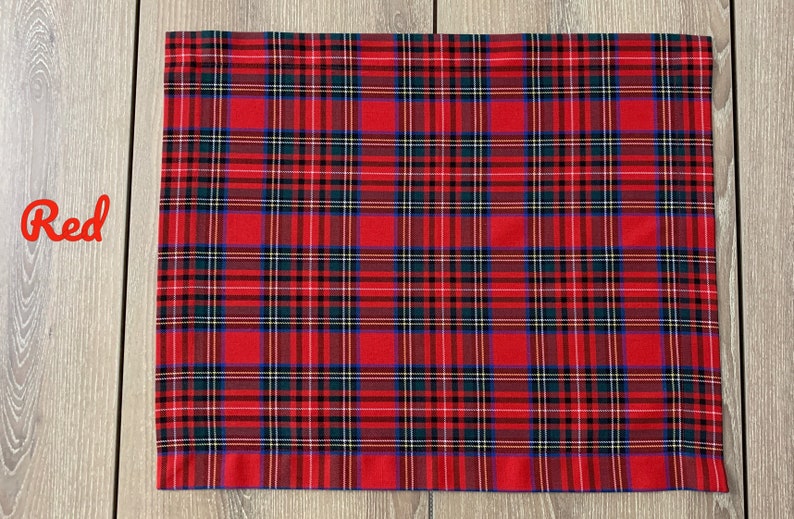 Red Plaid Holiday Placemat Birthday Gift for Moms Red Tartan Etsy