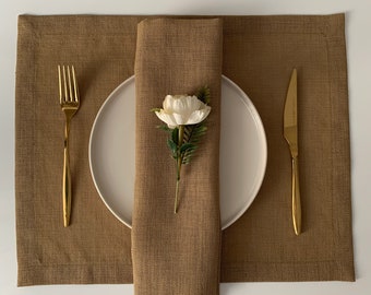 Linen Farmhouse Placemats: Rustic Burlap Table Decor