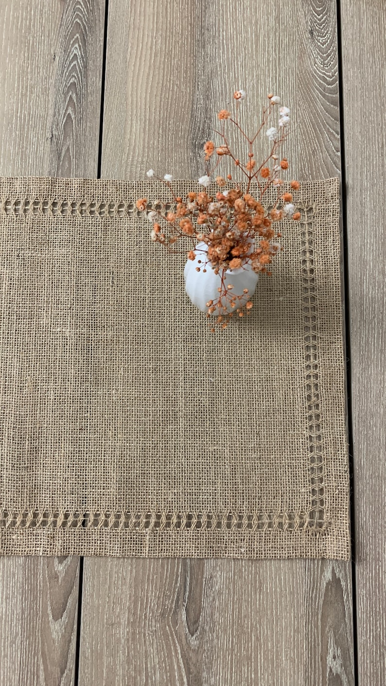 Farmhouse Burlap Placemats Square or Rectangular Farmhouse Etsy