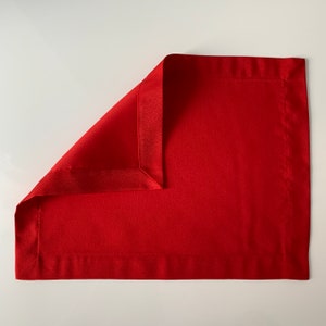 Solid Color Red Rectangle Placemats, Red Table Mat, Placemats Set of 6, Red Rectangular Placemats