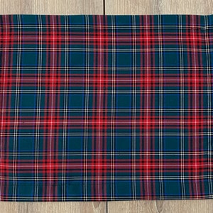 Green Tartan Christmas Placemat: Royal Stewart Plaid, Holiday Table Decor