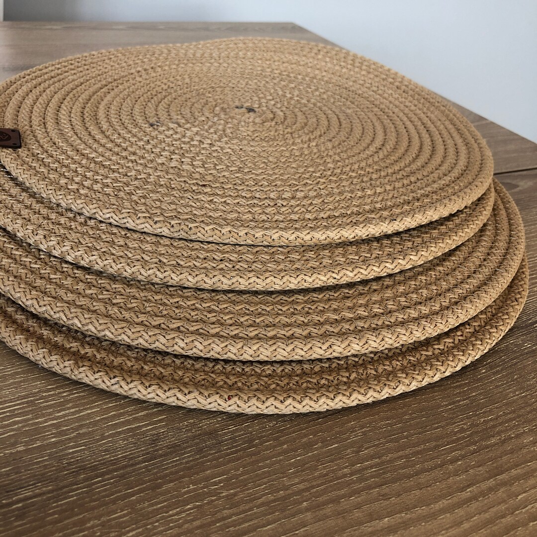 Round Rope Placemats Set of 4 Farmhouse Round Table Mats Etsy