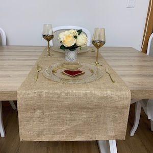 Burlap Farmhouse Table Runner, Natural Burlap Table Runner, Eco-friendly Table Decorations, Farmhouse Decor