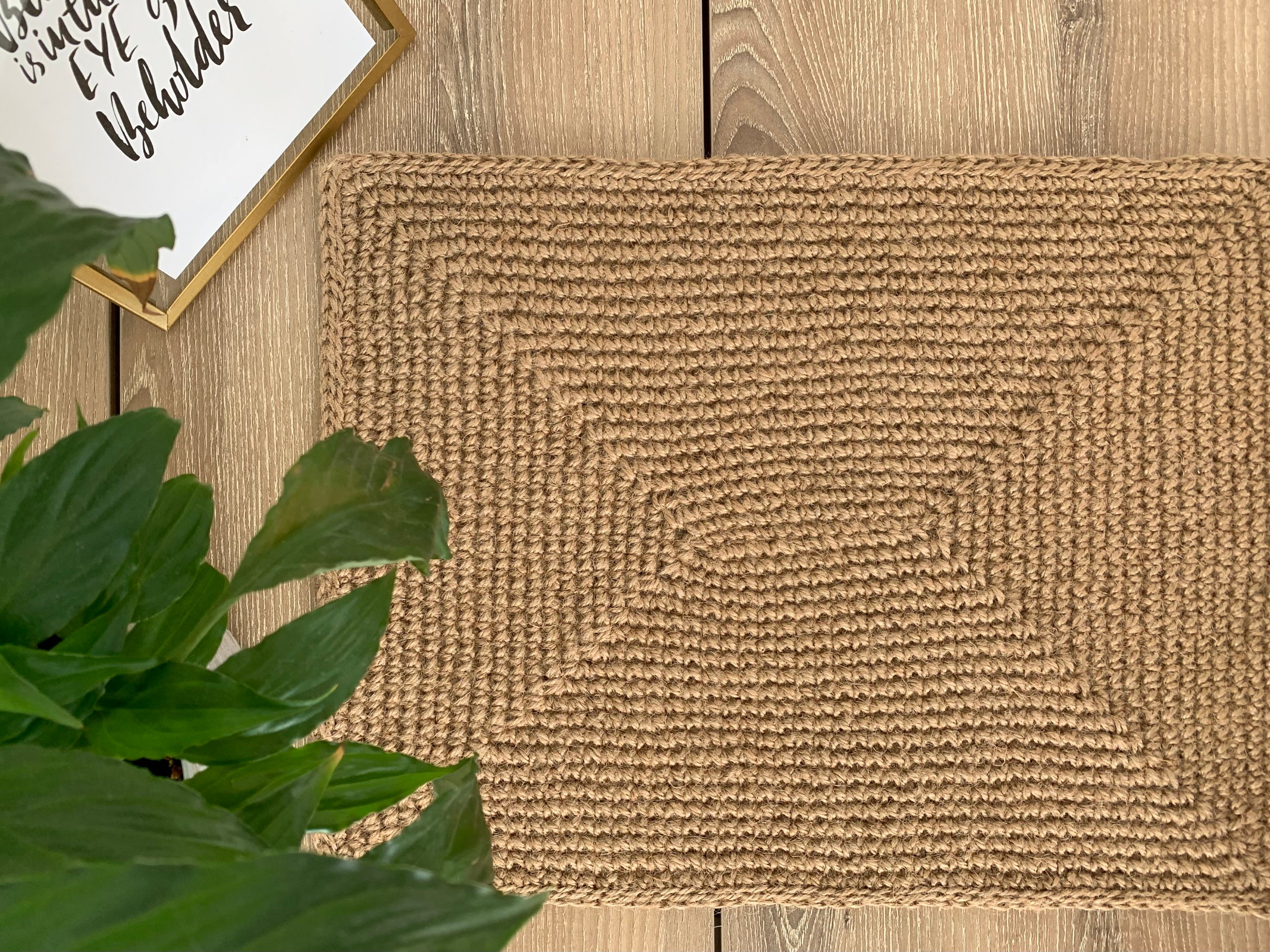 Farmhouse Rectangular Jute Placemats Crochet Jute Placemat Etsy