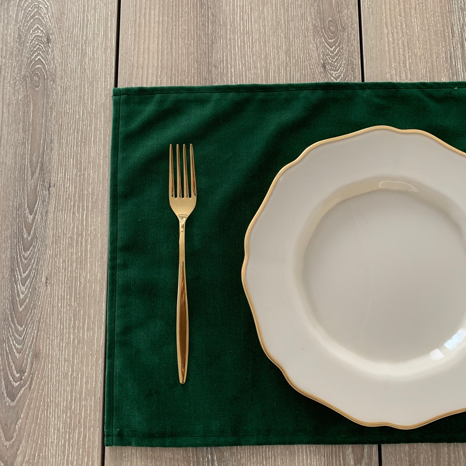 Emerald Green Velvet Placemat Velvet Placemats Set of 6 8 Etsy
