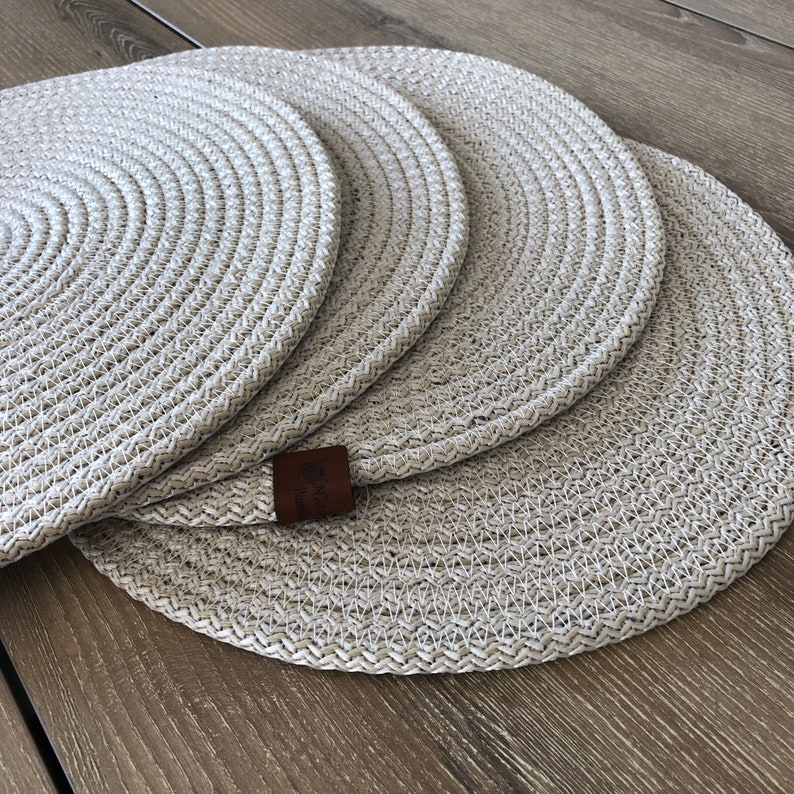 Round Rope Heat Resistant Placemats Set of 4 Dining Room Etsy