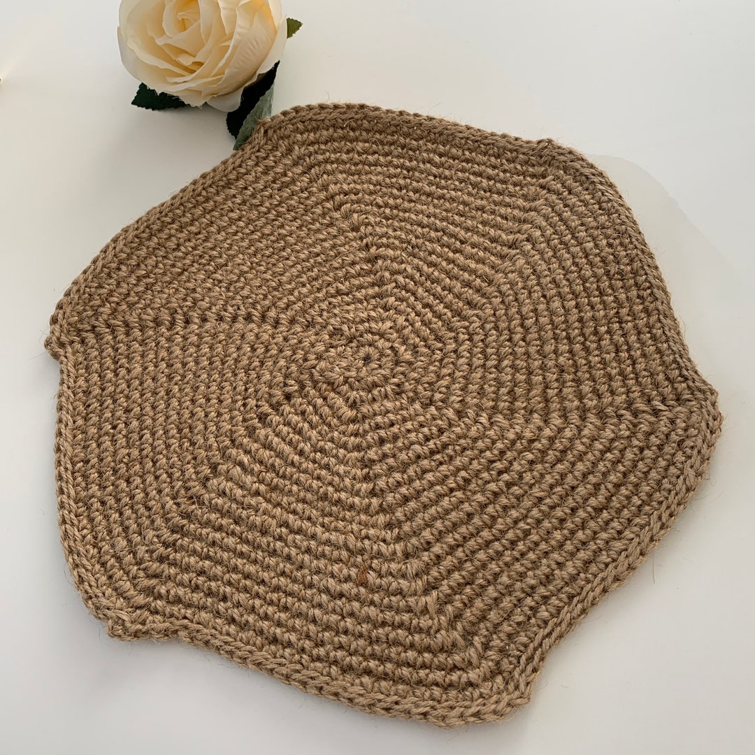 Round Jute Crochet Placemats Hand Knitted Centerpieces Etsy