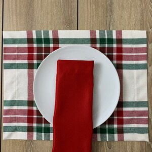 Scottish Plaid Placemats and Napkins, Scotland Tartan Place mat Napkin Set,  Holiday Placemat, Plaid Placemat Napkins