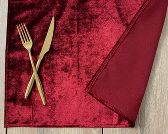 Red Velvet Christmas Placemat, Xmas Table Decor