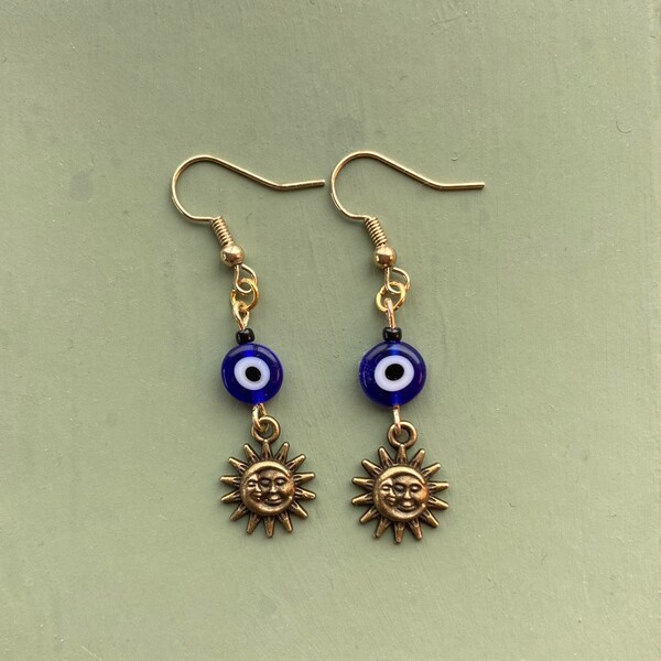 Evil Eye / Sun and Moon Earrings