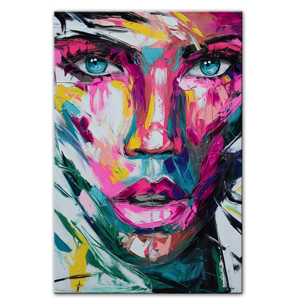 Woman Color Portrait Painting, Canvas Drawing Numbers Set