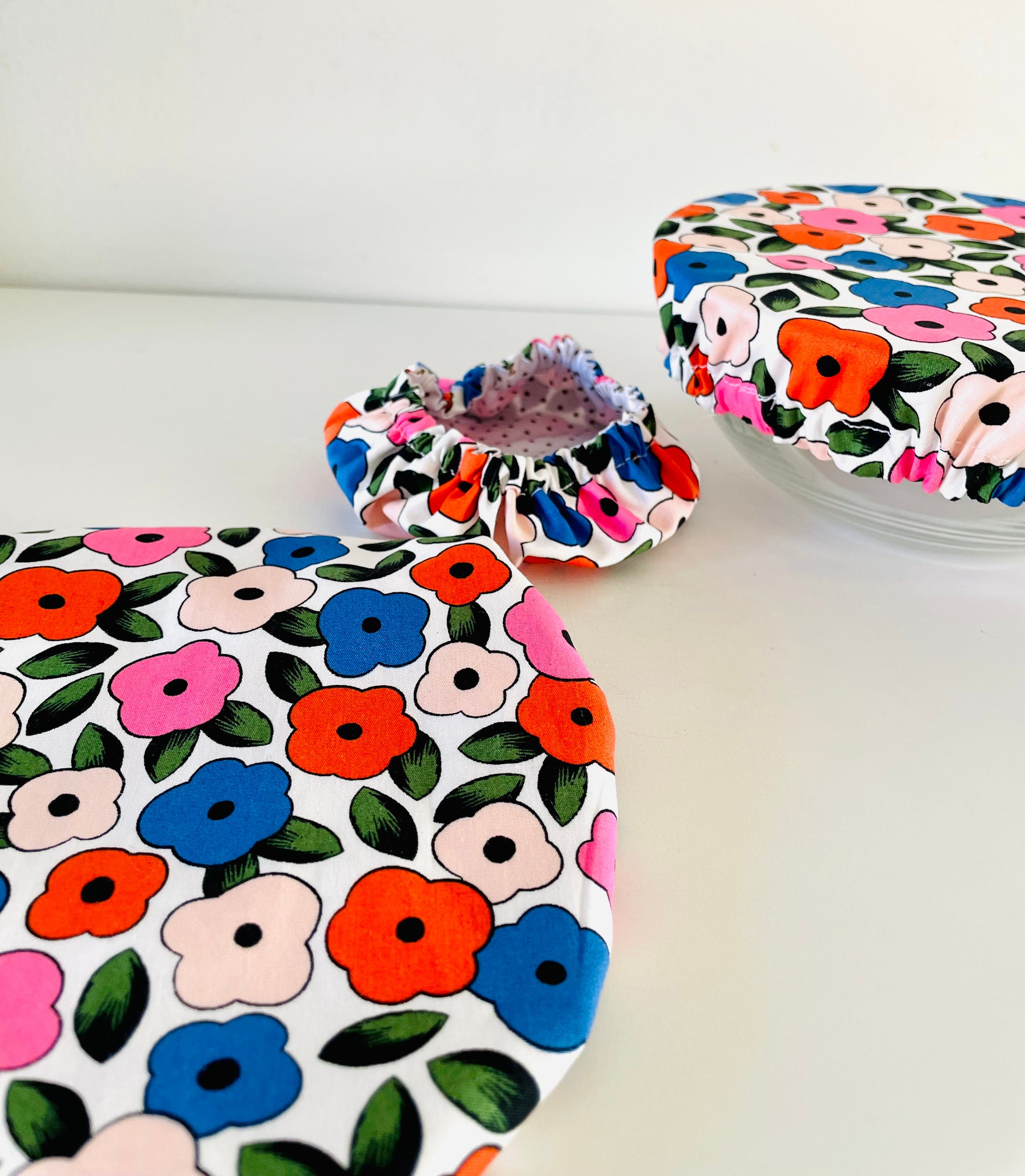 3 Charlottes Alimentaires Fleurs en Coton Réversible