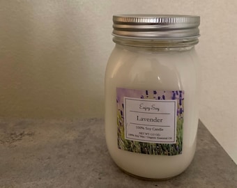 Lavender Organic Essential Oil Candle