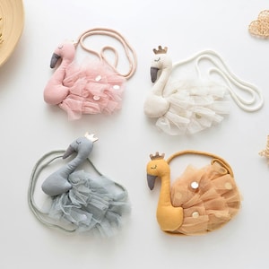Porte-monnaie cygne personnalisé / Sac petite fille / Porte-monnaie enfant / Sac bandoulière