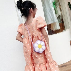 Porte-monnaie rond personnalisé avec lunettes de soleil/Cadeau petite fille/Sac à bandoulière/Porte-monnaie enfant