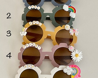 Bebé personalizado flor gafas de sol fiesta favor regalo de niña
