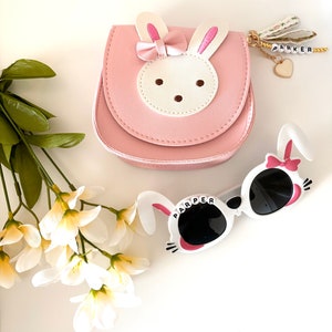 Lunettes de soleil lapin personnalisées et sac messager cadeau petite fille sac à main pour tout-petit sacs à main pour enfants cadeau