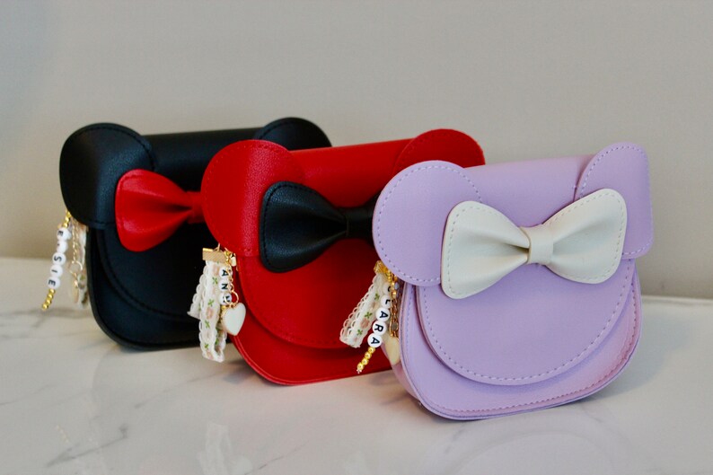 Customized Mouse Bow Purse Toddler Handbag Party Favor Little Girl Gift image 1