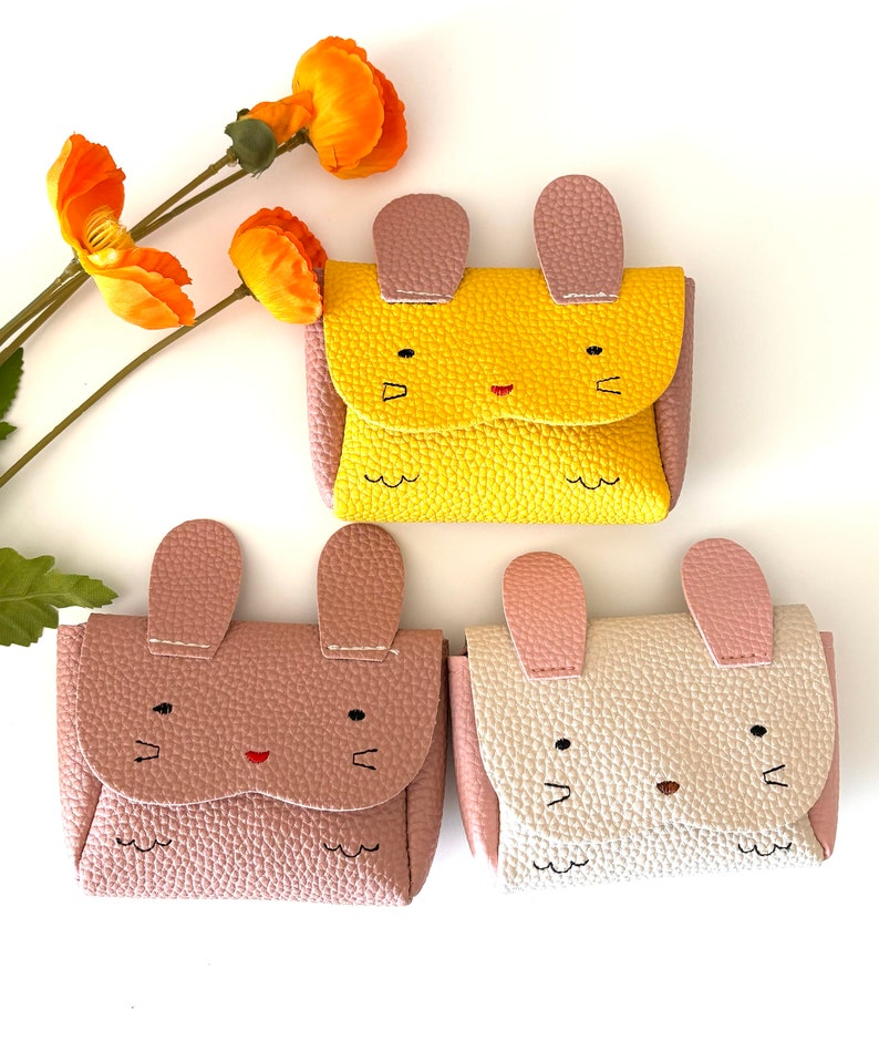 Personalized Bunny Girl Purse / Mini Crossbody Bag / Toddler Bag / Little Girl Gift image 1