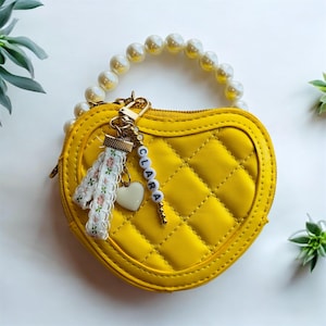 Sac à bandoulière coeur personnalisé / Cadeau petite fille / Mini sac à main / Sac à main bandoulière fille / Sac à main coeur