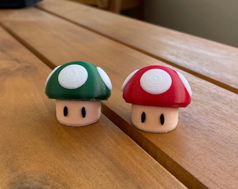 Set of 2 Super Mario Mushroom mini 3D Printed