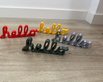 Hello Apple  3D Printed  sign choose your color