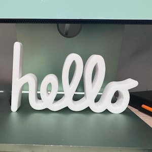 Hello Apple macintosh retro. 3D printed lettering