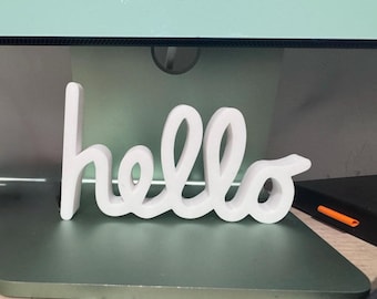 Hello Apple macintosh retro. 3D printed lettering