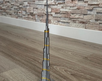 Burj Khalifa - Modelo impreso en 3D PLA Plata y Oro