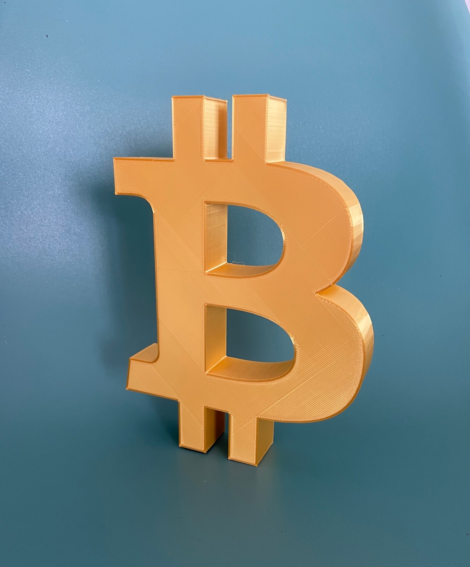 Símbolo De Bitcoin Impreso En 3D – Figura Decorativa De 6,3” En PLA (color  Oro) Cripto - Etsy