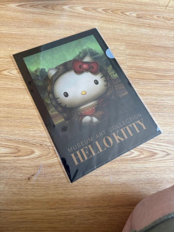 Carpeta de plástico colección de arte del Museo Hello Kitty. Mona Lisa Da Vinci Hello Kitty de Tokio