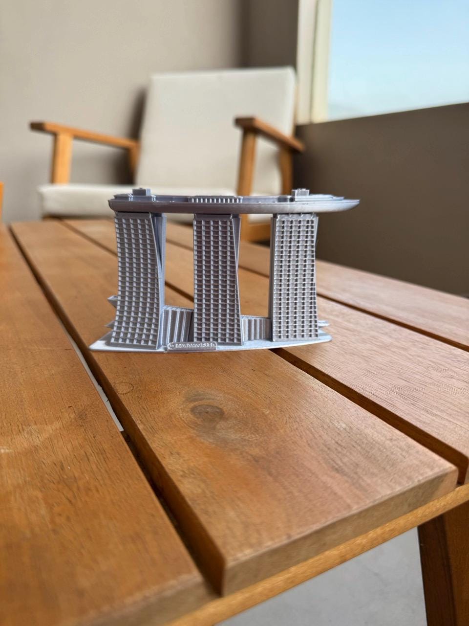 【未使用 美品】シンガポール お土産 灰皿 観賞用 マリーナベイサンズ SG マリーナベイサンズ シンガポール 3Dプリントモデル、ランドマーク