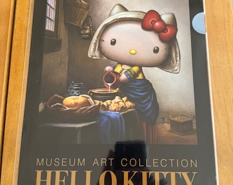 Carpeta de plástico de la colección de arte del Museo Hello Kitty. Johannes Vermeer, el lechero. Museo Hello Kitty de Tokio