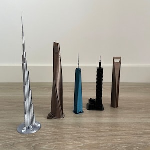 Top 5 de los edificios más altos del mundo impresos en PLA 3D set of 5