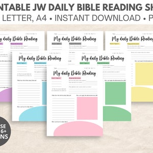 JW Bible Reading JW bible printable digital Bible reading worksheet JW Bible reading pdf