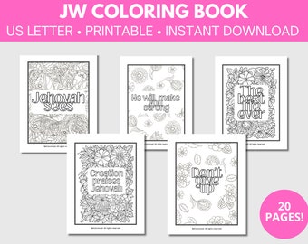 Livre de coloriage JW - Coloriages à imprimer pour adultes - Livre de coloriage pour adultes - JW