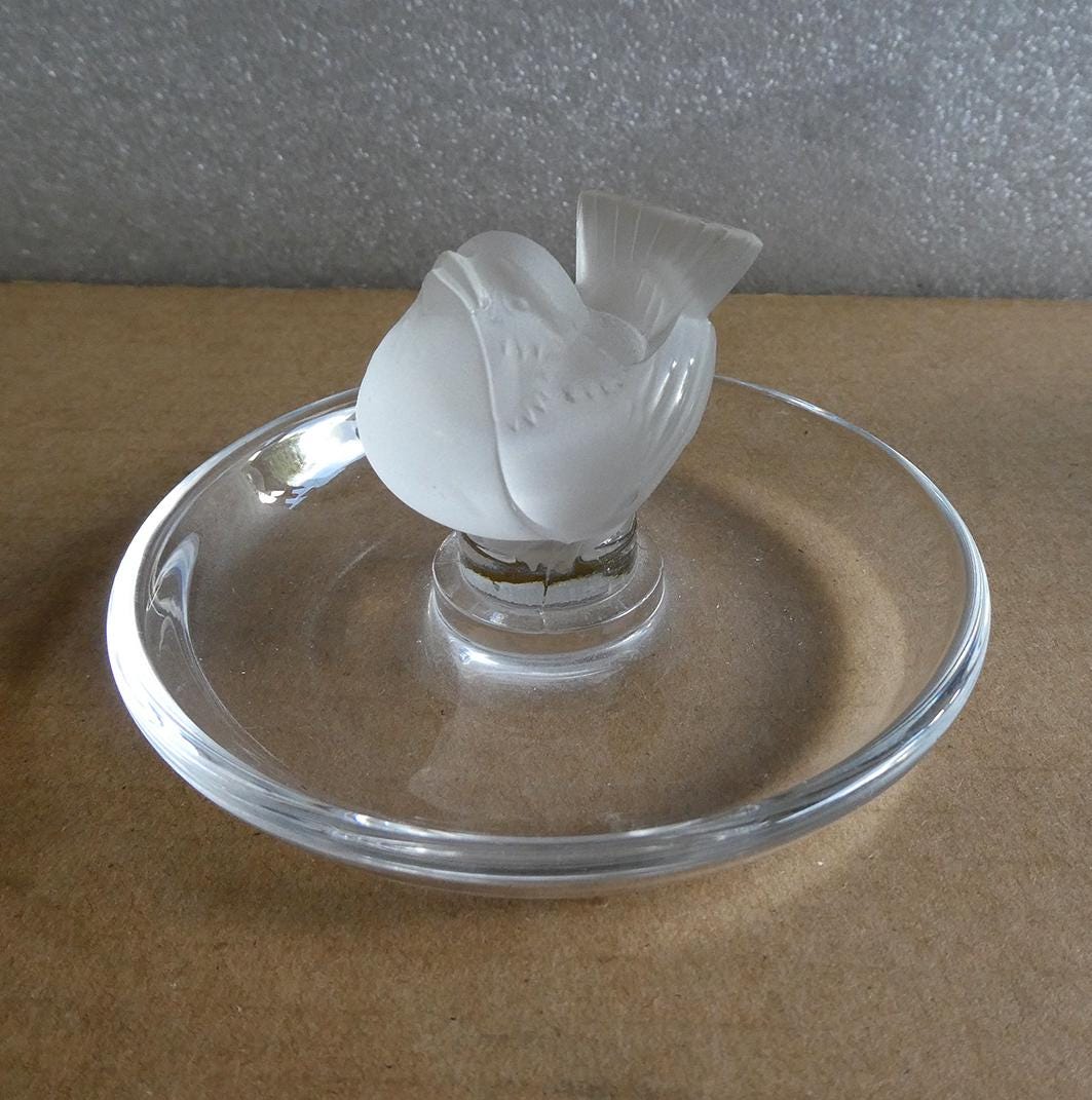 Glass bird bowl lalique - Etsy 日本