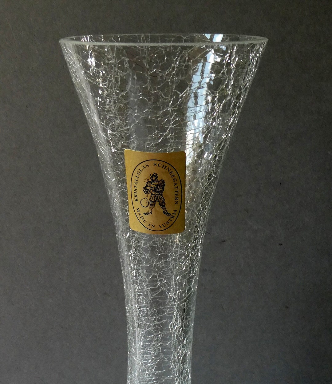 Beautiful Tall Crystal Vase Diamond Crystal Schneegattern Etsy