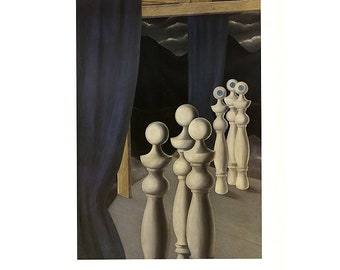 Hochwertiger Kunstdruck "Le Rencontre" (Die Begegnung) des belgischen Surrealisten René Magritte, sehr guter Zustand