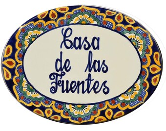 Mexican Ceramic Talavera House Sign Custom Wall House Address Sign House Plaque Custom House Plaque 11