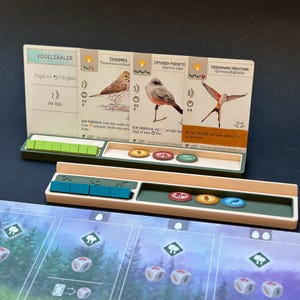 Personalisierter - Kartenhalter & Token-Ablage für Flügelschlag – Brettspiel-Zubehör, Organizer für Karten, Aktionswürfel und Futtermarker