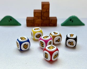Super Mario Party-inspired dice and dice set 18.5mm, various sizes and colors - 6-sided and plus/minus dice