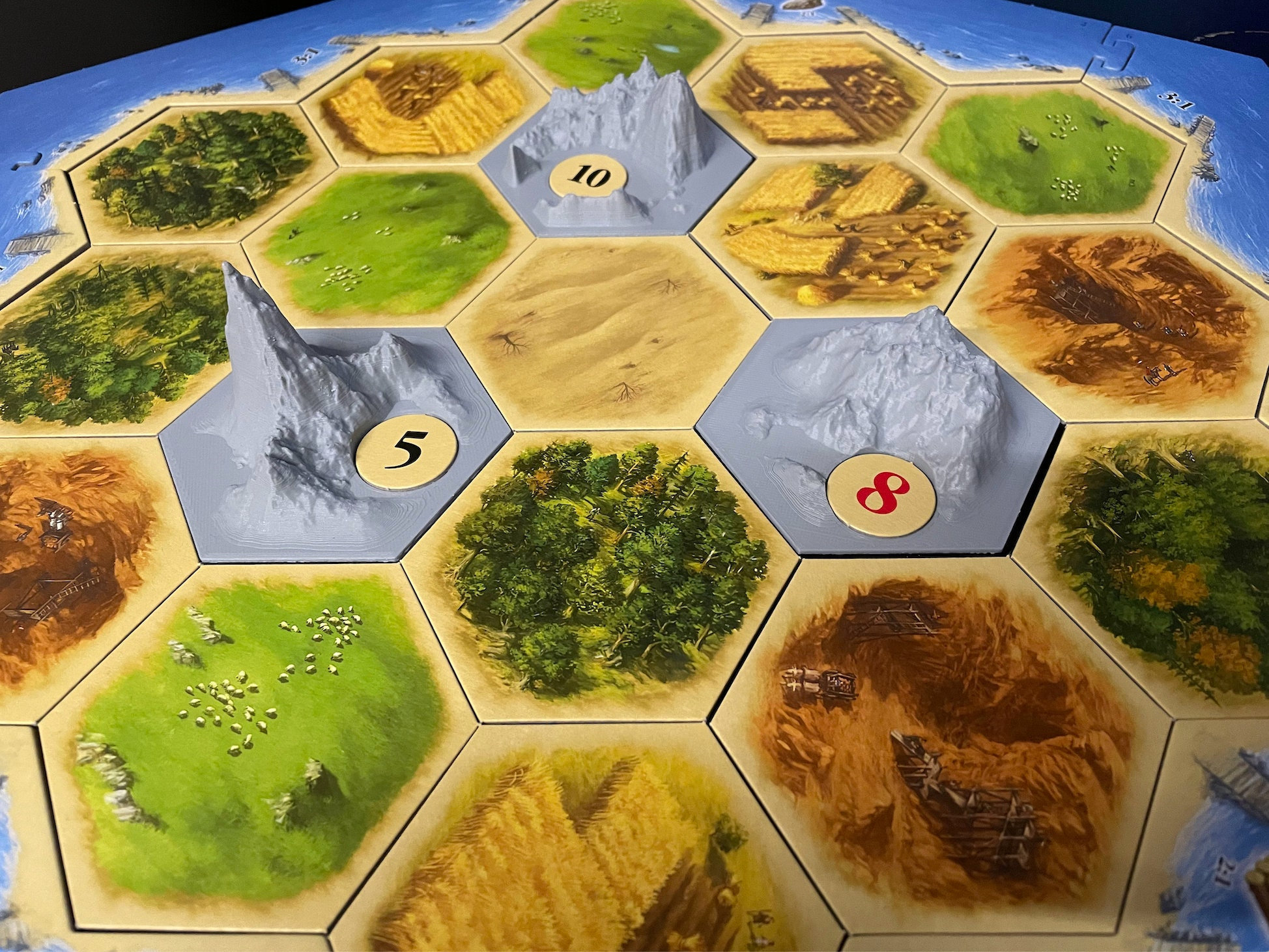 Piastrella esagonale risorsa deserto compatibile con Settlers of Catan Piastrella esagonale risorsa deserto compatibile con Settlers of Catan